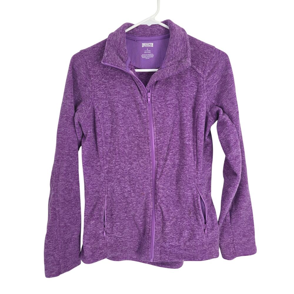 Duluth Trading Fleece Full Zip Sweatshirt S Womens Purple‎ Long Sleeves Casual